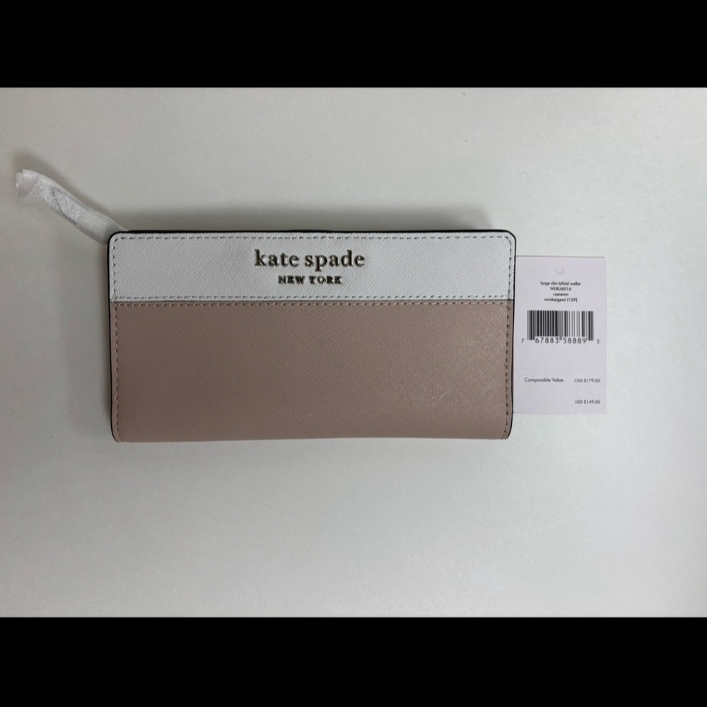 Kate Spade White and Tan Wallet